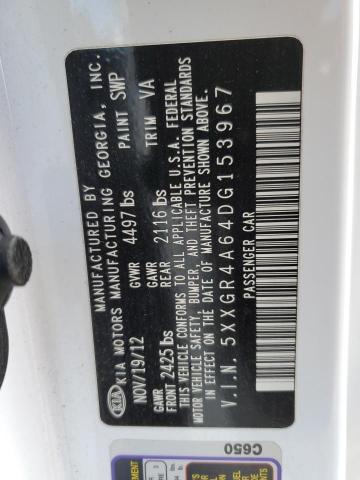 Photo 10 from auction – 2013 KIA OPTIMA SX with VIN 5XXGR4A64DG153967