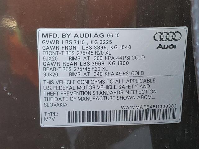 Photo 10 from auction – 2011 AUDI Q7 PRESTIG with VIN WA1VMAFE4BD000382