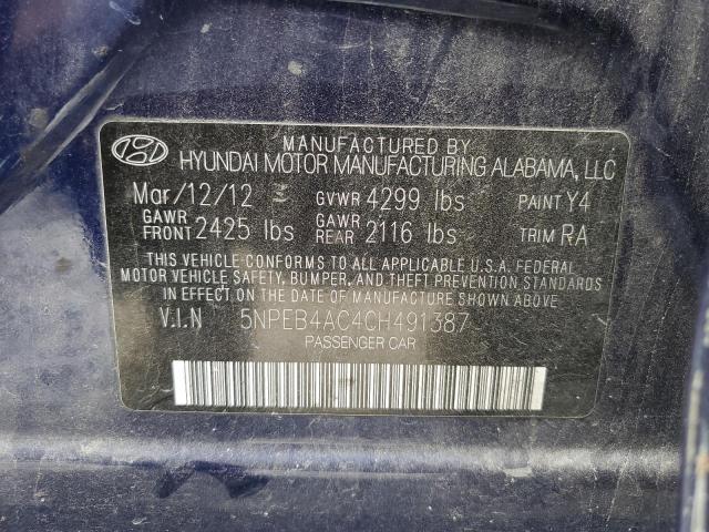 Photo 10 from auction – 2012 HYUNDAI SONATA GLS with VIN 5NPEB4AC4CH491387