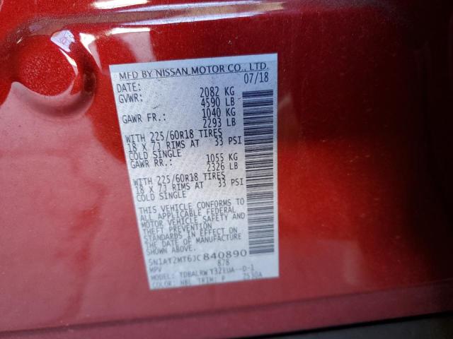 Photo 10 from auction – 2018 NISSAN ROGUE S with VIN 5N1AT2MT6JC840890