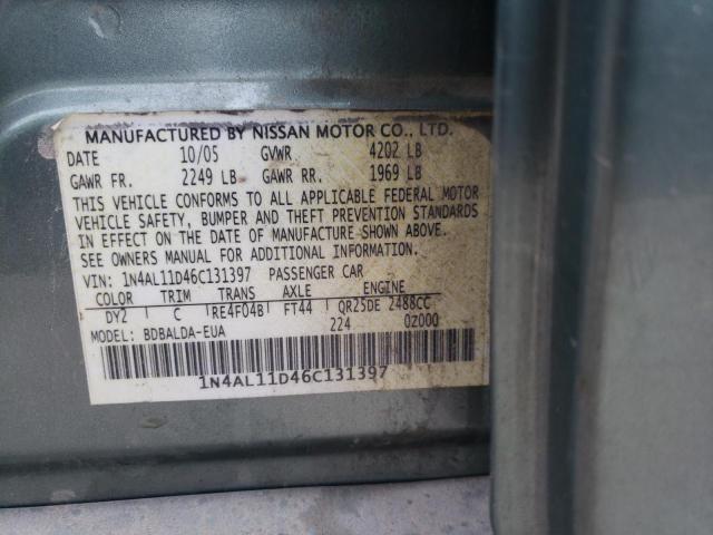 Photo 10 from auction – 2006 NISSAN ALTIMA S with VIN 1N4AL11D46C131397