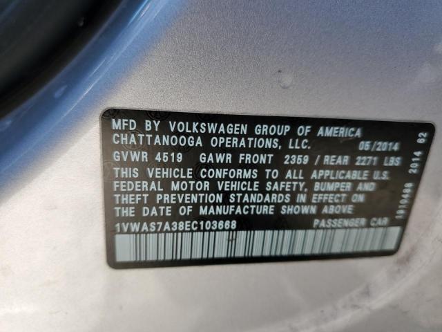 Photo 10 from auction – 2014 VOLKSWAGEN PASSAT S with VIN 1VWAS7A38EC103668
