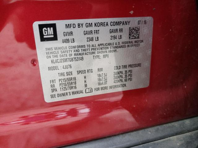 Photo 10 from auction – 2016 BUICK ENCORE SPO with VIN KL4CJ2SM7GB753149
