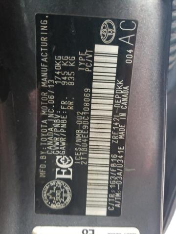 Photo 10 from auction – 2013 TOYOTA COROLLA BA with VIN 2T1BU4EE9DC108069