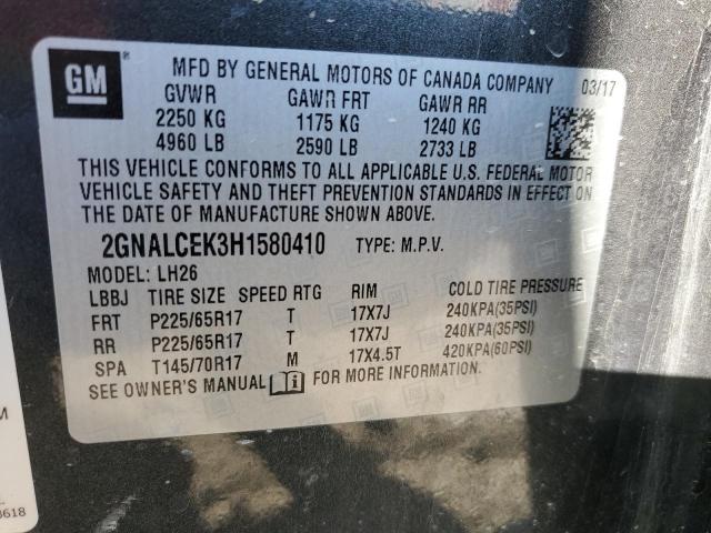 Photo 10 from auction – 2017 CHEVROLET EQUINOX LT with VIN 2GNALCEK3H1580410
