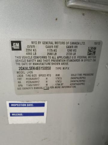 Photo 10 from auction – 2014 GMC TERRAIN SL with VIN 2GKALSEK4E6150858