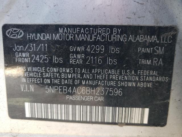 Photo 10 from auction – 2011 HYUNDAI SONATA GLS with VIN 5NPEB4AC6BH237596