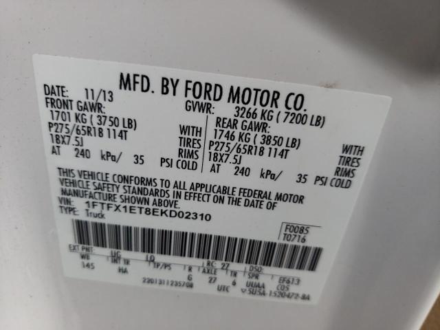 Photo 10 from auction – 2014 FORD F150 SUPER with VIN 1FTFX1ET8EKD02310