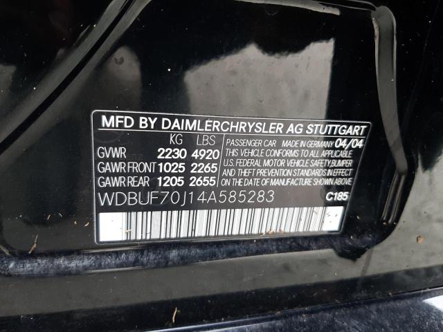 Photo 10 from auction – 2004 MERCEDES-BENZ E 500 with VIN WDBUF70J14A585283