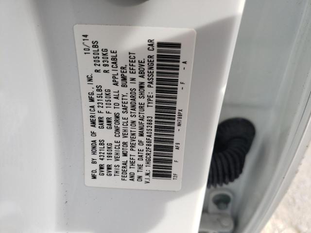 Photo 10 from auction – 2015 HONDA ACCORD EXL with VIN 1HGCR2F86FA053883