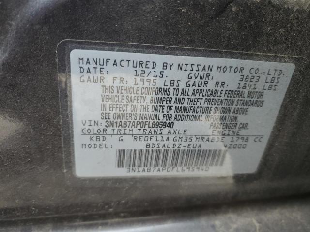 Photo 10 from auction – 2015 NISSAN SENTRA S with VIN 3N1AB7AP0FL695940