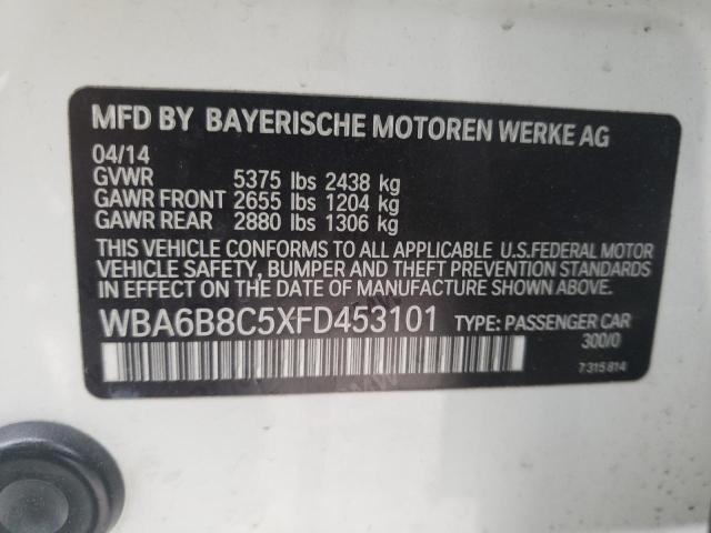 Photo 10 from auction – 2015 BMW 640 XI GRA with VIN WBA6B8C5XFD453101