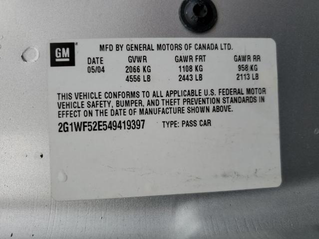 Photo 10 from auction – 2004 CHEVROLET IMPALA with VIN 2G1WF52E549419397