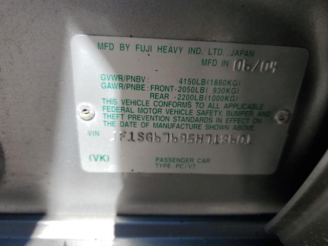 Photo 10 from auction – 2005 SUBARU FOREST 2.5 with VIN JF1SG67695H718601