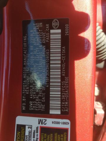 Photo 10 from auction – 2010 TOYOTA CAMRY BASE with VIN 4T1BF3EK0AU108563