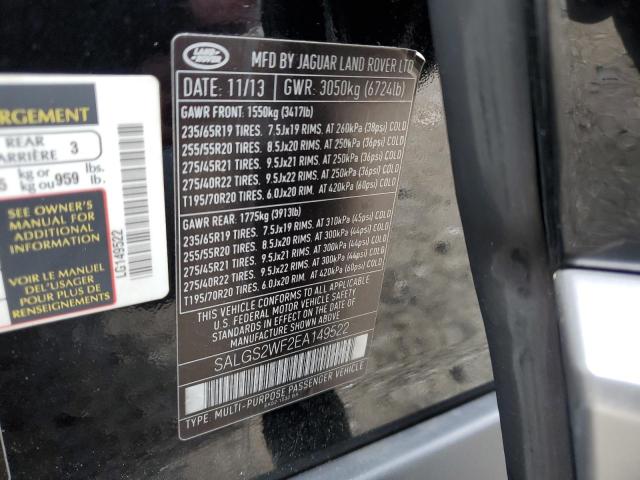 Photo 10 from auction – 2014 LAND ROVER RANGE ROVE with VIN SALGS2WF2EA149522