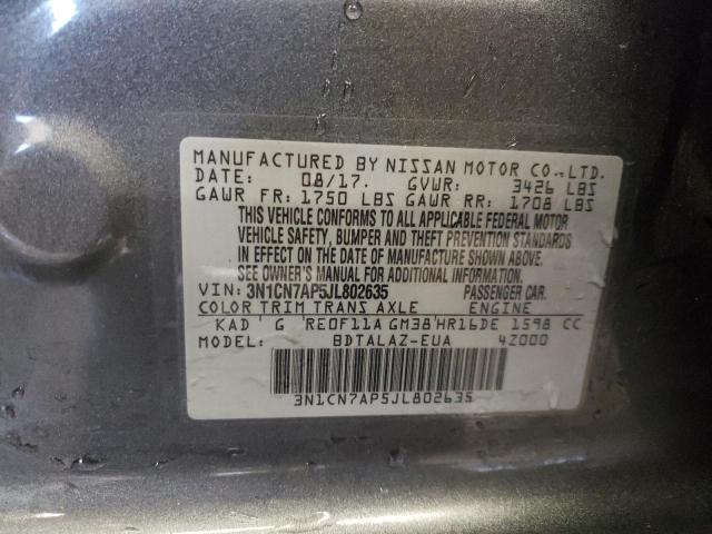 Photo 10 from auction – 2018 NISSAN VERSA with VIN 3N1CN7AP5JL802635