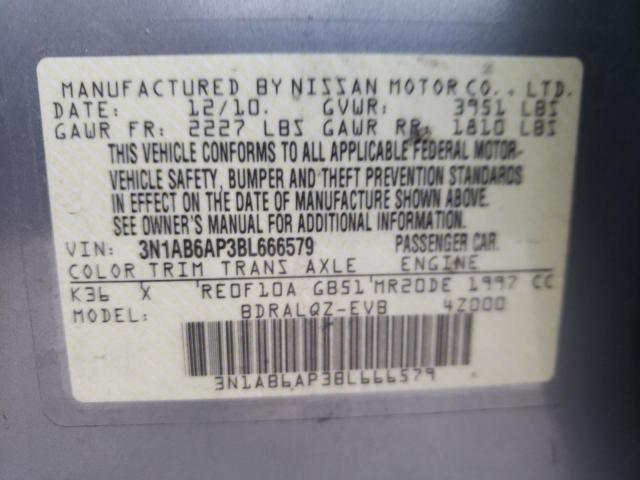 Photo 10 from auction – 2011 NISSAN SENTRA 2.0 with VIN 3N1AB6AP3BL666579