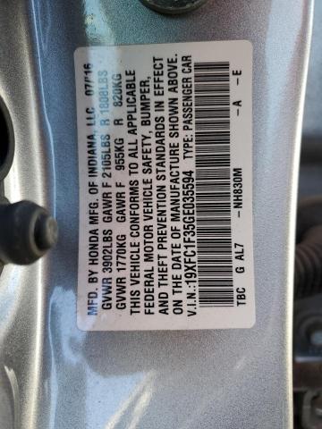 Photo 10 from auction – 2016 HONDA CIVIC EX with VIN 19XFC1F35GE035594