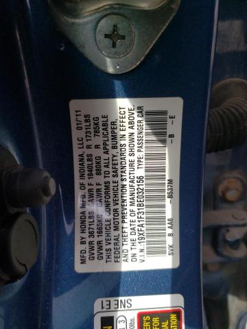 Photo 10 from auction – 2011 HONDA CIVIC VP with VIN 19XFA1F31BE032156