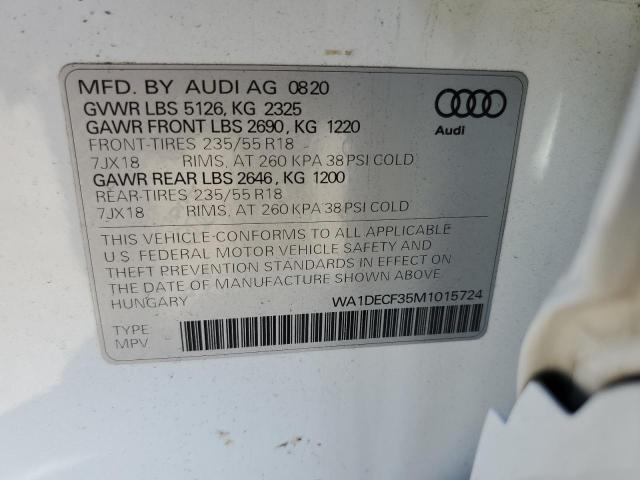 Photo 10 from auction – 2021 AUDI Q3 PREMIUM with VIN WA1DECF35M1015724
