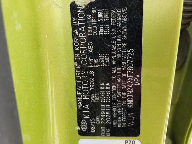 Photo 10 from auction – 2015 KIA SOUL with VIN KNDJN2A2XF7807725