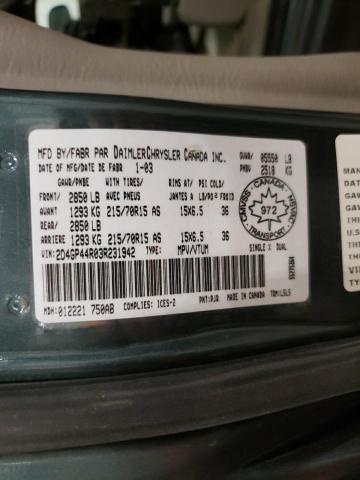 Photo 10 from auction – 2003 DODGE GRAND CARA with VIN 2D4GP44R03R231942