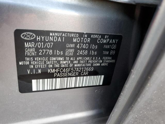 Photo 10 from auction – 2007 HYUNDAI AZERA SE with VIN KMHFC46F57A212669