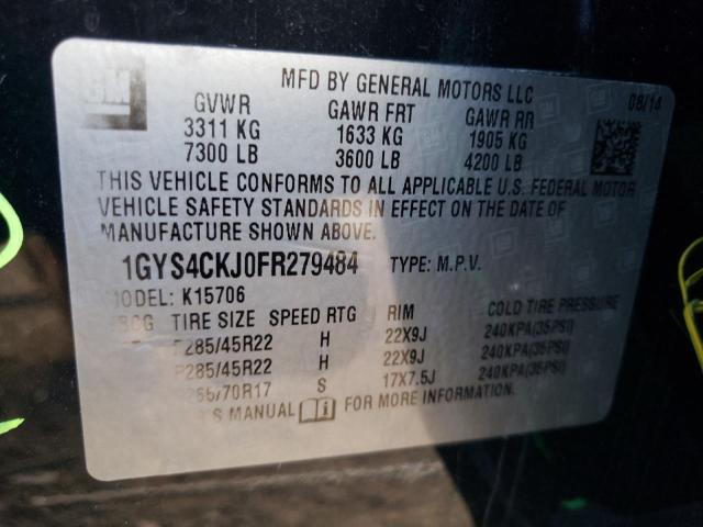 Photo 10 from auction – 2015 CADILLAC ESCALADE P with VIN 1GYS4CKJ0FR279484