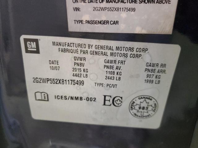 Photo 10 from auction – 2008 PONTIAC GRAND PRIX with VIN 2G2WP552X81175499
