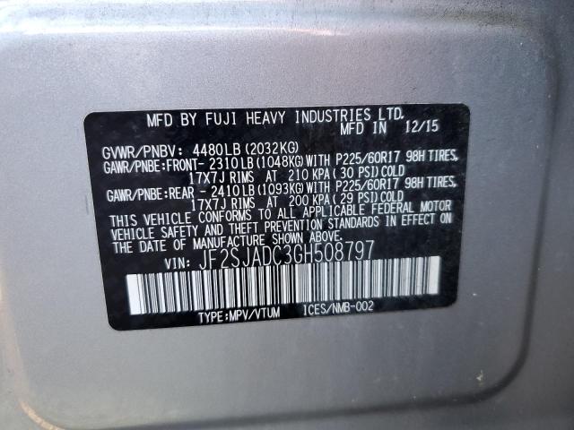 Photo 10 from auction – 2016 SUBARU FORESTER 2 with VIN JF2SJADC3GH508797