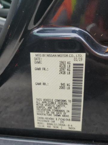 Photo 10 from auction – 2019 NISSAN ALTIMA SL with VIN 1N4BL4EV0KC170698