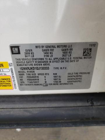 Photo 10 from auction – 2013 CHEVROLET TRAVERSE L with VIN 1GNKRJKD1DJ130333