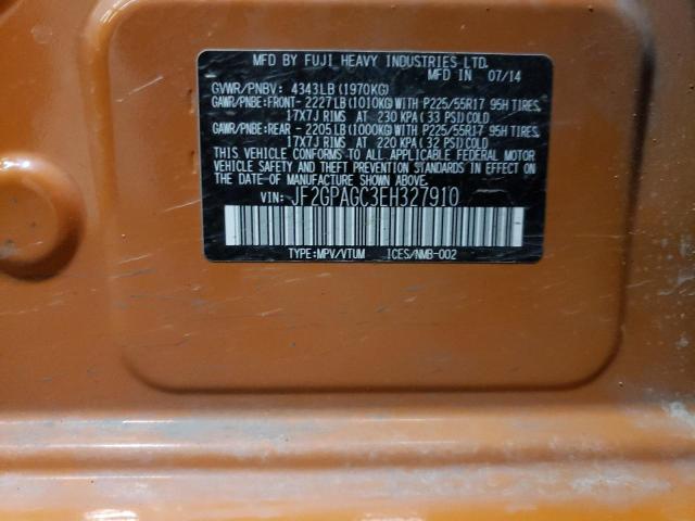 Photo 10 from auction – 2014 SUBARU XV CROSSTR with VIN JF2GPAGC3EH327910