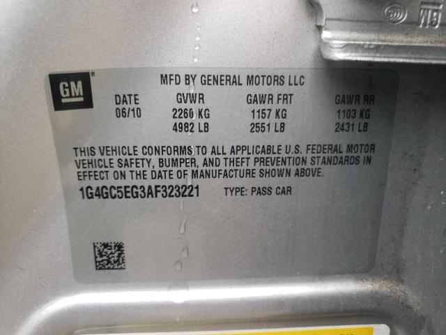 Photo 10 from auction – 2010 BUICK LACROSSE with VIN 1G4GC5EG3AF323221