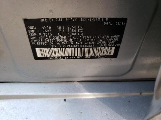 Photo 10 from auction – 2015 SUBARU LEGACY 2.5 with VIN 4S3BNBJ6XF3046984