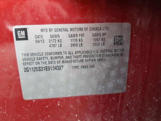 Photo 10 from auction – 2014 CHEVROLET IMPALA LT with VIN 2G1125S31E9104327