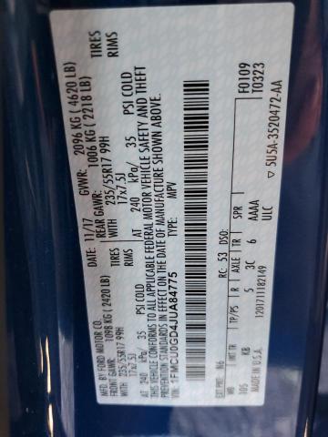 Photo 10 from auction – 2018 FORD ESCAPE SE with VIN 1FMCU0GD4JUA84775