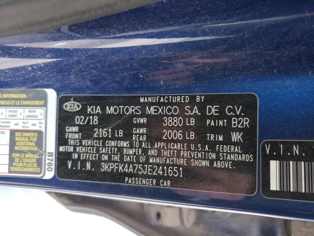 Photo 10 from auction – 2018 KIA FORTE LX with VIN 3KPFK4A75JE241651
