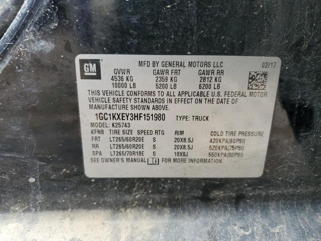 Photo 10 from auction – 2017 CHEVROLET SILVERADO with VIN 1GC1KXEY3HF151980