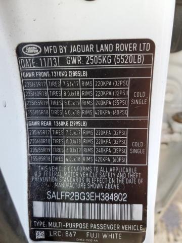Photo 10 from auction – 2014 LAND ROVER LR2 HSE with VIN SALFR2BG3EH384802