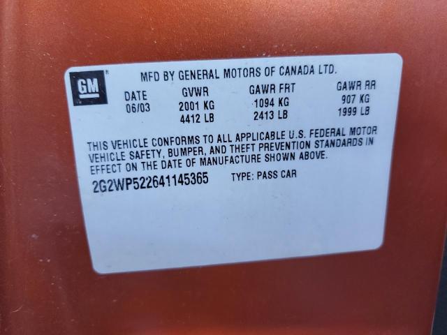 Photo 10 from auction – 2004 PONTIAC GRAND PRIX with VIN 2G2WP522641145365