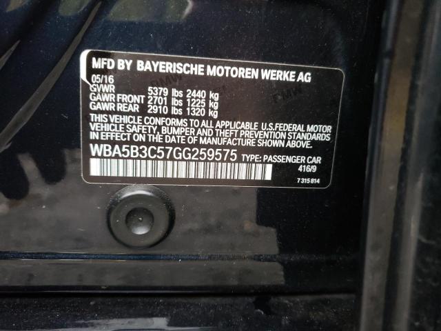 Photo 10 from auction – 2016 BMW 535 XI with VIN WBA5B3C57GG259575