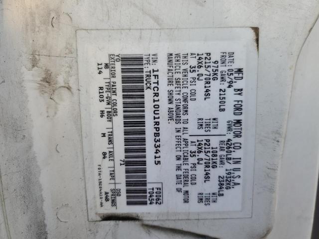 Photo 10 from auction – 1994 FORD RANGER with VIN 1FTCR10U1RPB33415