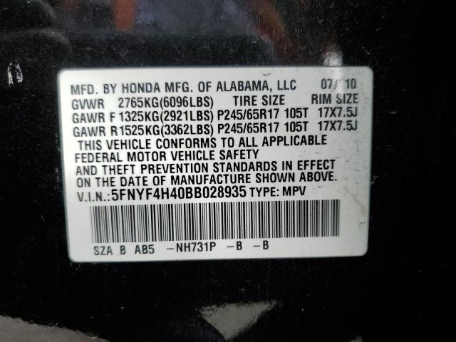 Photo 10 from auction – 2011 HONDA PILOT EX with VIN 5FNYF4H40BB028935