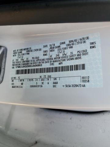 Photo 10 from auction – 2019 FORD ESCAPE SE with VIN 1FMCU0GD0KUA06883