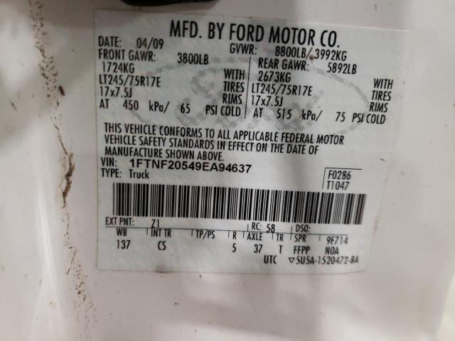 Photo 10 from auction – 2009 FORD F250 SUPER with VIN 1FTNF20549EA94637