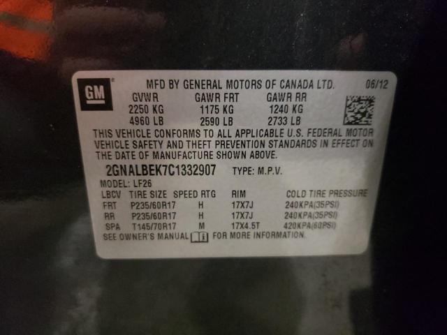 Photo 10 from auction – 2012 CHEVROLET EQUINOX LS with VIN 2GNALBEK7C1332907