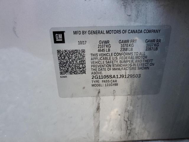 Photo 10 from auction – 2018 CHEVROLET IMPALA LT with VIN 2G1105SA1J9129503