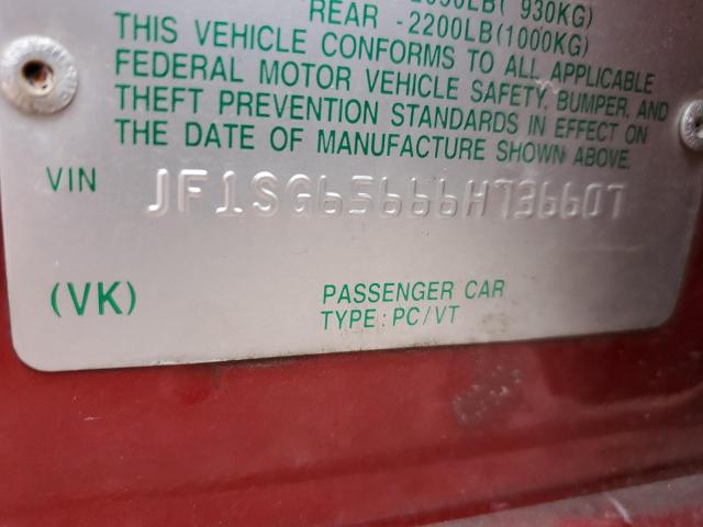 Photo 10 from auction – 2006 SUBARU FORESTER 2 with VIN JF1SG65666H736607